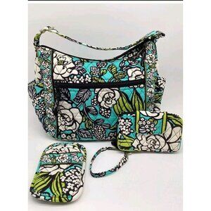 3 Lot: Vera Bradley Island Blooms Shoulder Bag Cellphone Holder Wallet Wristlet